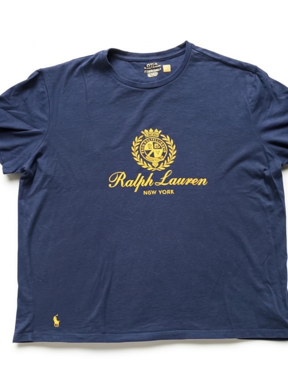 Polo Ralph Lauren Navy T-Shirt with Gold Script Crest
